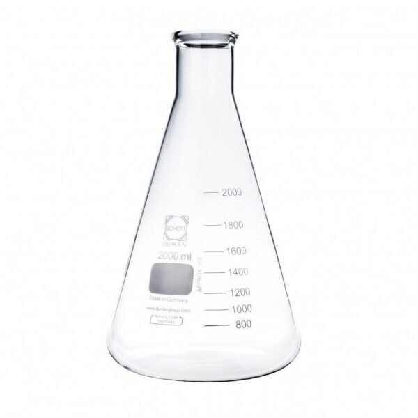 Erlenmeyer de boca lisa de vidrio