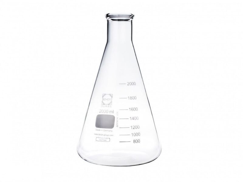 Erlenmeyer de boca lisa de vidrio