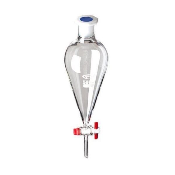 Embudo de decantación tipo Squibb con robinete de PTFE