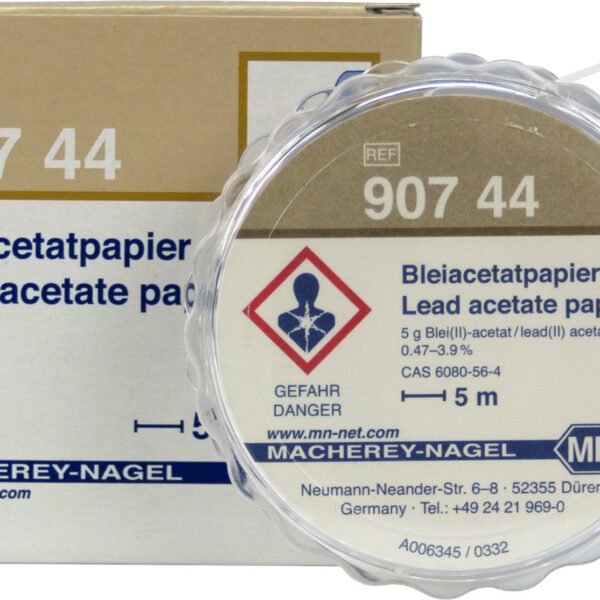 Papel de acetato de plomo cualitativo para sulfuro: 5 mg / L S²⁻ rollo x 5 mts