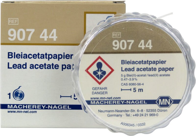 Papel de acetato de plomo cualitativo para sulfuro: 5 mg / L S²⁻ rollo x 5 mts