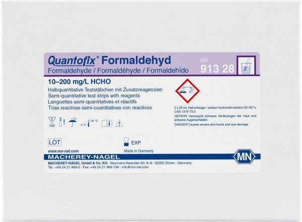 Tiras reactivas semicuantitativas QUANTOFIX formaldehído x 100u
