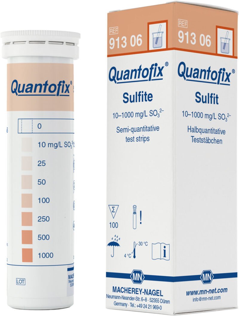 Tiras para prueba semicuantitativa de Sulfito QUANTOFIX x 100u