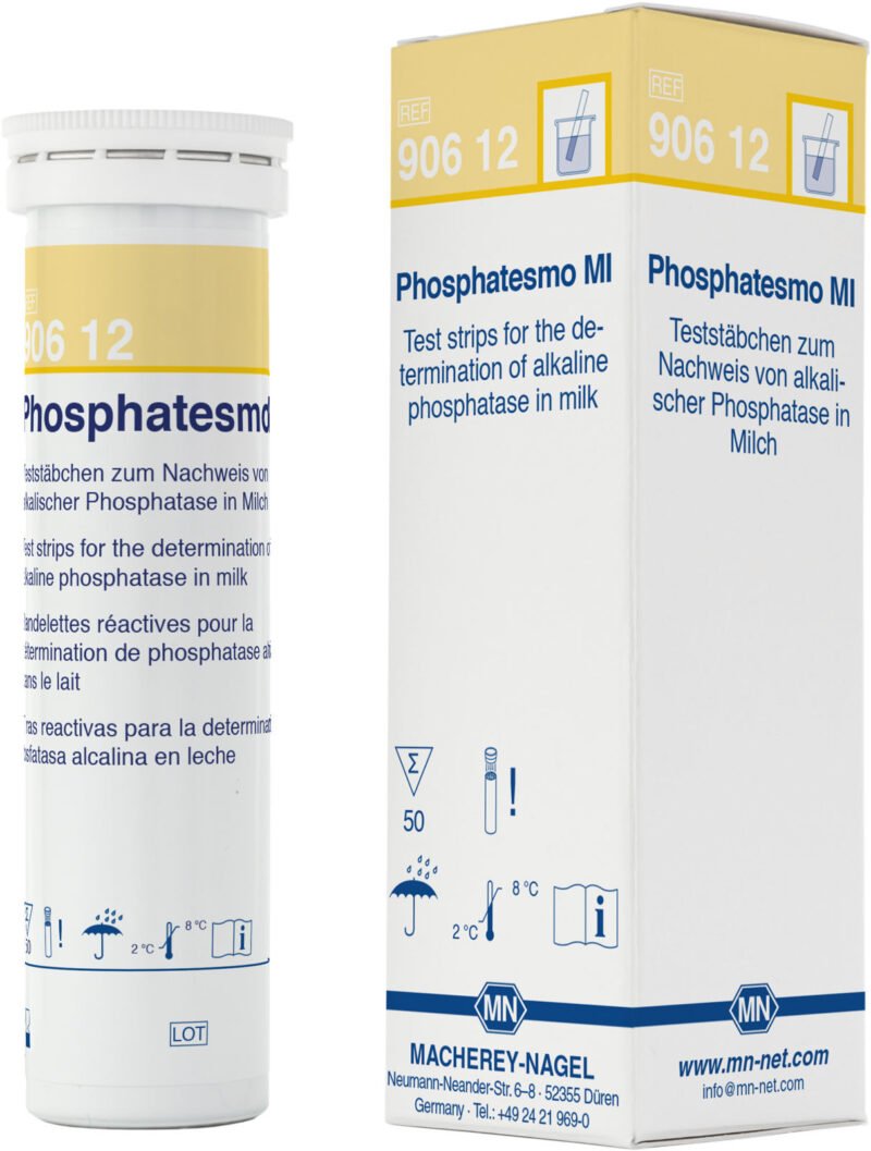 Tira cualitativa Phosphatesmo MI para la fosfatasa en la leche x 50u