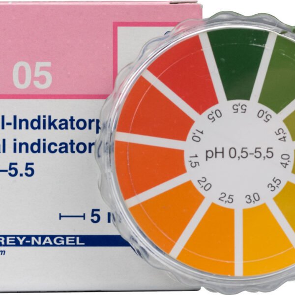 Papel indicador pH 0,5–5,5 en rollo x 5 metros