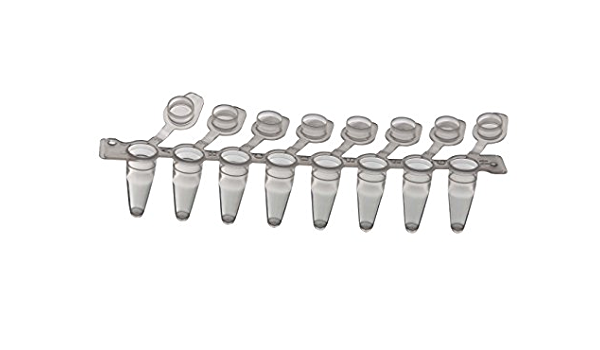 Strips de 8 tubos PCR/qPCR de 0.1ml con tapa óptica individual, bolsa x 120 tiras