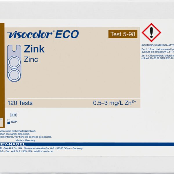 Kit de prueba colorimétrica VISOCOLOR ECO Zinc x 120u.