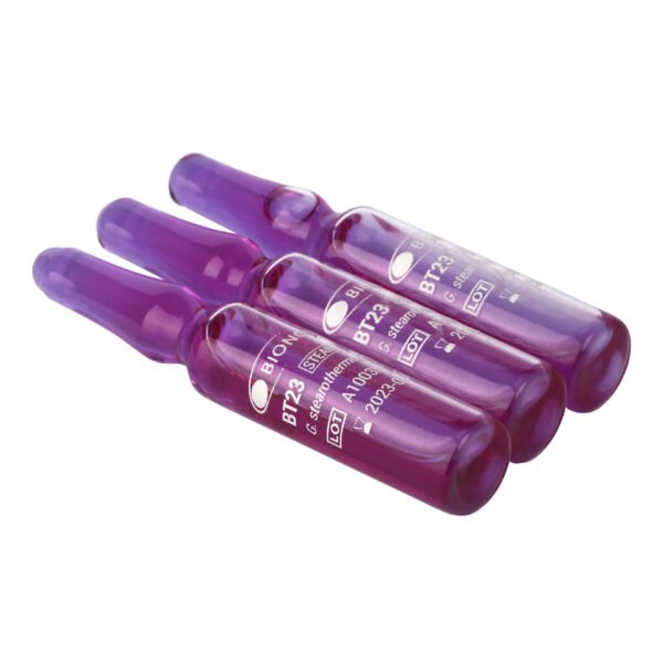 Ampollas autocontenidas con Esporas para control de esterilización de líquidos por Vapor x 50u.