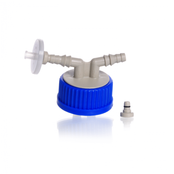 Tapa roscada con 2 conexiones para tubos flexibles GL 45 x 2u.