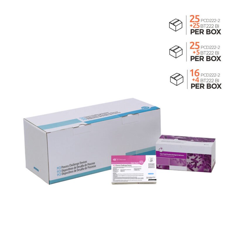Kit PCD Steam Test Pack de 1 hora (con integrador de un punto - violeta) x 25u.