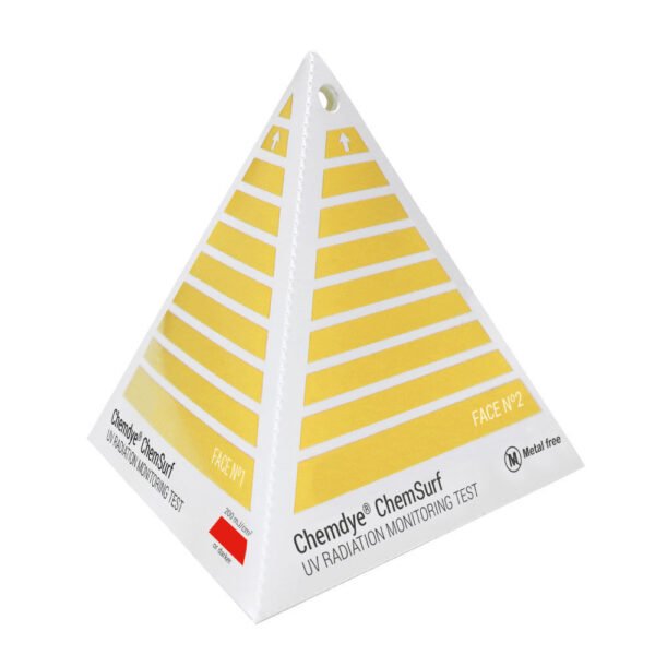 Indicador químico 3D para desinfección por radiación UV x 100u.
