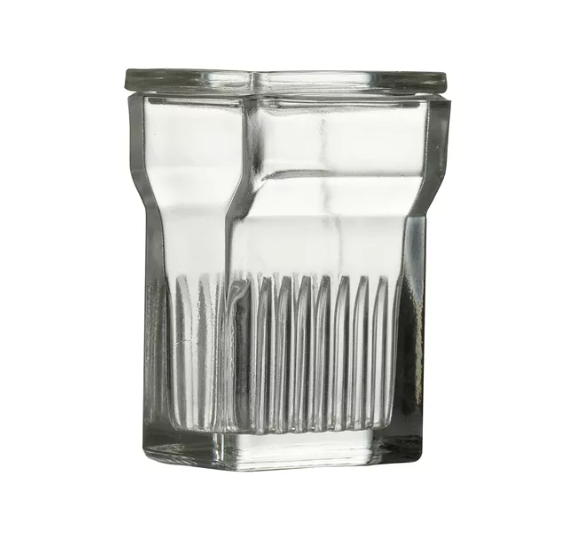 Coplin de Vidrio Cuadrado Vertical con Tapa para 9 preparados