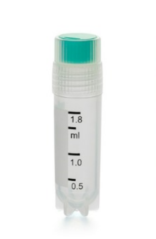 Criovial 2ml con tapa a rosca y o´ring de silicona, auto parante. Esteril x 500u
