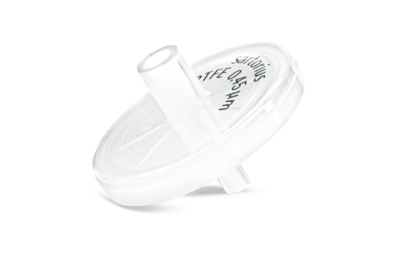 Filtro jeringa Minisart®PTFE (Teflon) Ø25mm 0,45µm. No esteril x 500u.