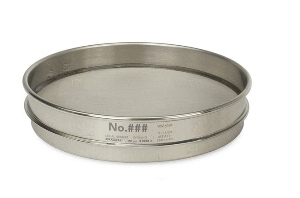 Tamiz Ø 8'' Acero inoxidable half height con certificado ASTM E-11
